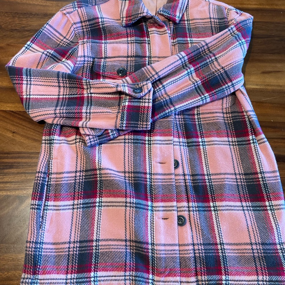 Outerknown Red and Gray Plaid Shirt Jacket - like new